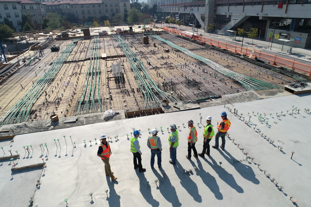 Construction team representing construction management and coordination