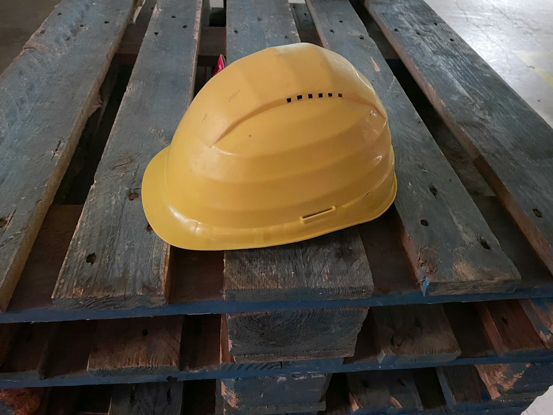 Construction safety helmet representing site safety awareness